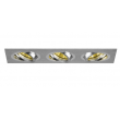 Spot encastrable carée alu brossé orientable 3 postes