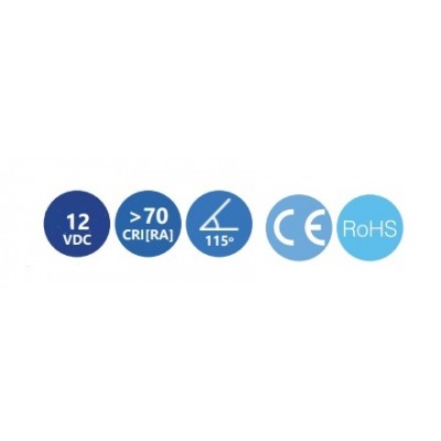 Ruban LED 12w au mètre 60LED/M blanc 7000K 5M 12v