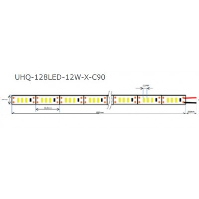 Ruban LED 24V 128Led/m Blanc 400K 12w/m 5 mètres