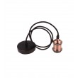 Porte lampe suspension 50W max E27 220V aluminium cuivre antique