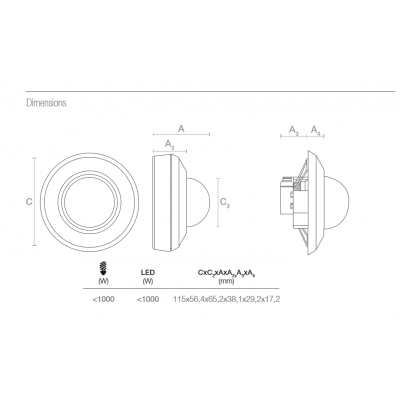 Schéma détecteur de mouvement sensor1020 plafonnier