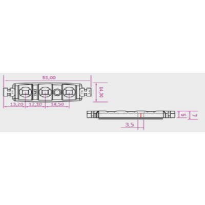 EasyledII chaine de 100 modules LED VERT de 3 points, 0.24w 12V IP67 20820032