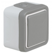 Interrupteur ou va-et-vient étanche Plexo complet IP55 saillie 10AX 250V - gris