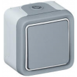 Legrand 697 20 Bouton Poussoir étanche NO 10A Plexo complet IP55 saillie - gris