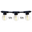 Guirlande KOBI mimosa NOIR 20*E27 de 15w max IP44 étanche cable prise incluse