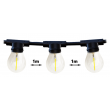 Guirlande étanche NOIR 10mètres 10* douilles E27 de 15w max cable prise inclus