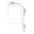 Dalle LED Luxen extra plat, 36w forme carré de dimensions 595 x 595mm.