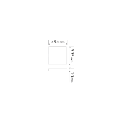 Dalle LED Luxen extra plat, 36w forme carré de dimensions 595 x 595mm.