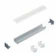 Kit profile Alu Type A 1m avec couvercle + 2 bouchons de finition et 2 supports de fixation