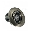 Spot LED OPRA encastré rond orientable alu brossé 9W 420lumens Blanc chaud 3000K MEANWELL 12V