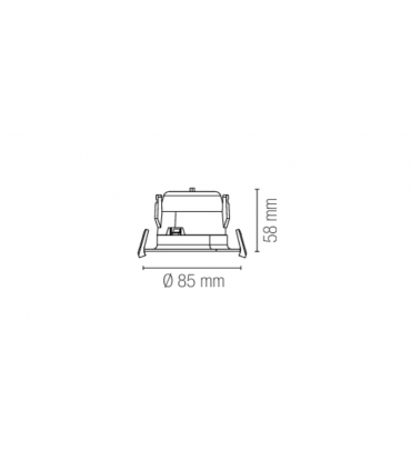 Encastré LED INC-HYDE NER 8W couleur sélectionnable 750lumen diamètre de perçage 70mm