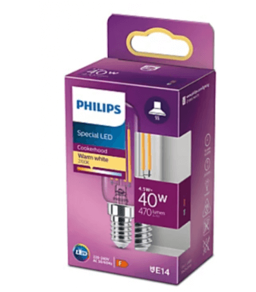 Ampoule LED PHILIPS Cookerhood T25L 4.5w substitut 40w 470lumen Blanc chaud 2700K E14
